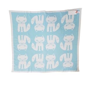 Joe Fresh Cotton Knit Baby Blanket Fox Print Reversible NWT
